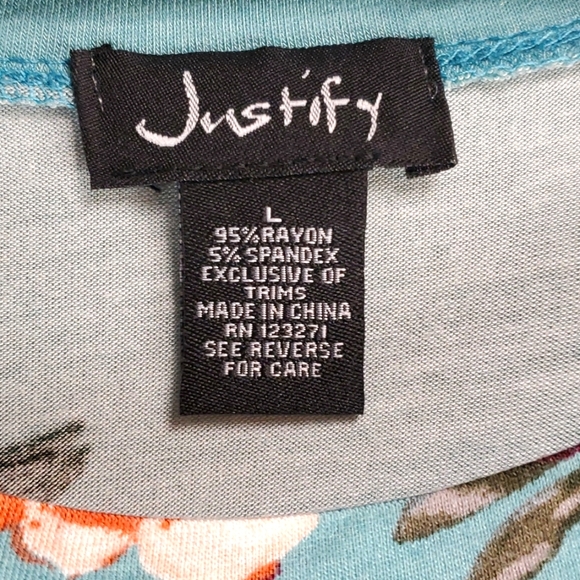 5/$30 🎀 Justify | Aqua Floral Cottagecore Boho Crew Neck Swing Tank Top - Picture 2 of 8